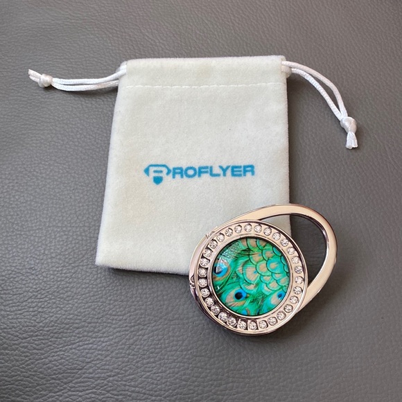 ROFLYER PURSE HOOK Peacock design with dust bag - Picture 4 of 6